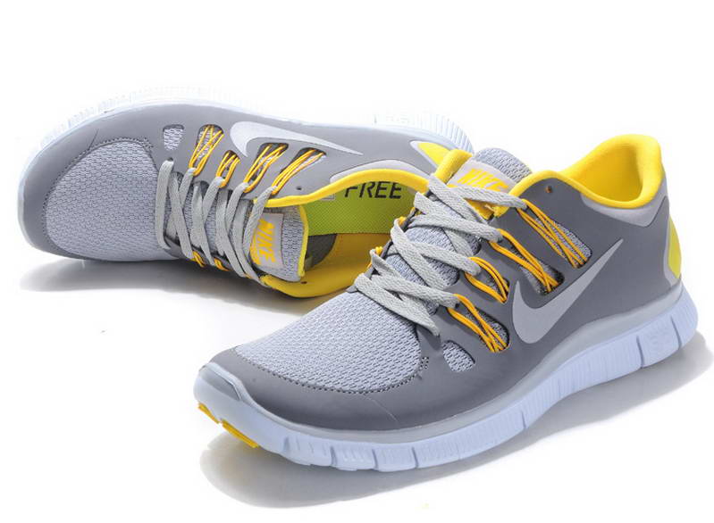nike Free Run 5.0 V2  Mens and Womens Running Shoes New Breathable Gray Yellow (1)